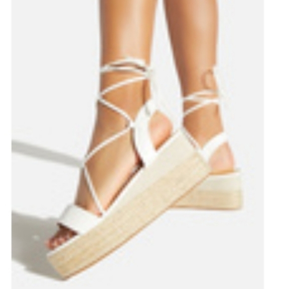 Shoe Dazzle Shoes - SHOE DAZZLE NEVENA TEXTURED PLATFORM WEDGE White Color